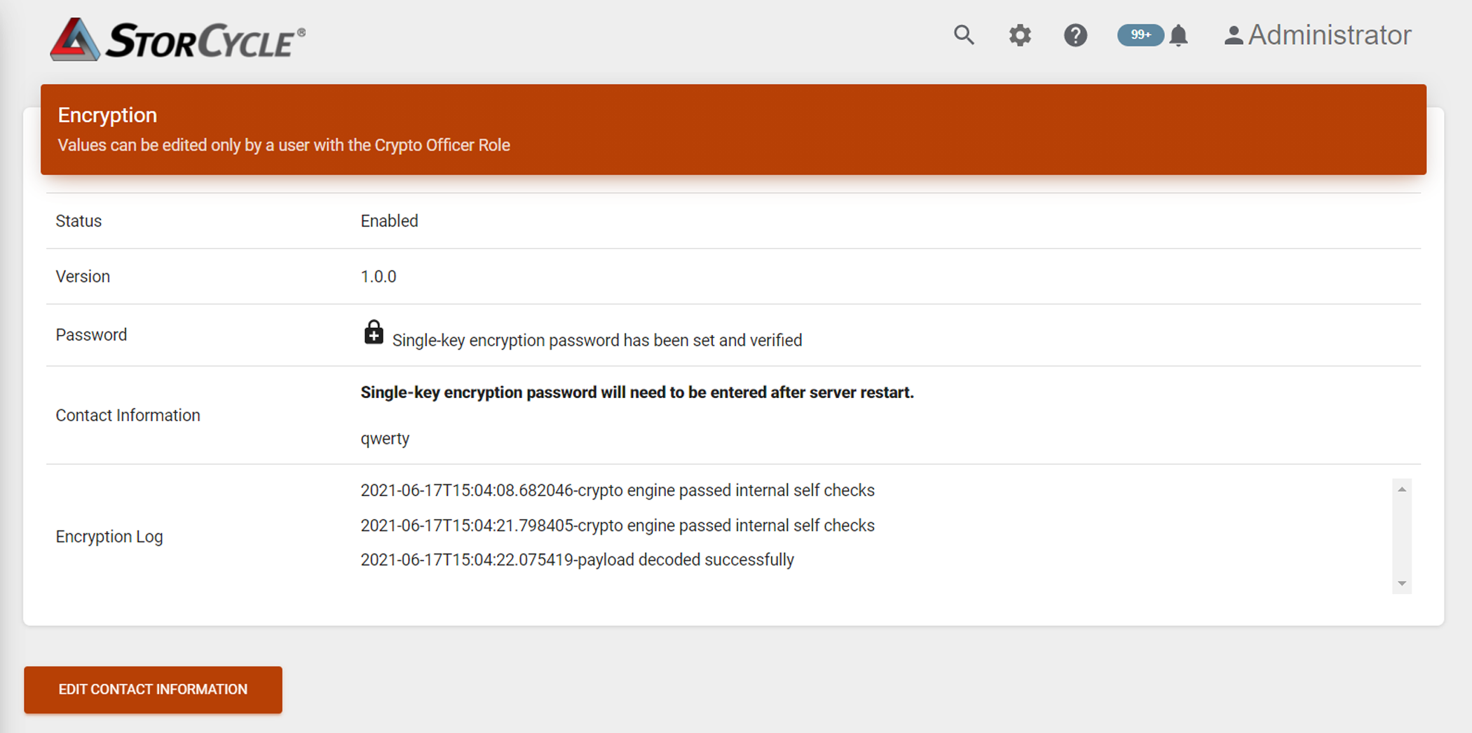 Edit Crypto Officer Contact Information